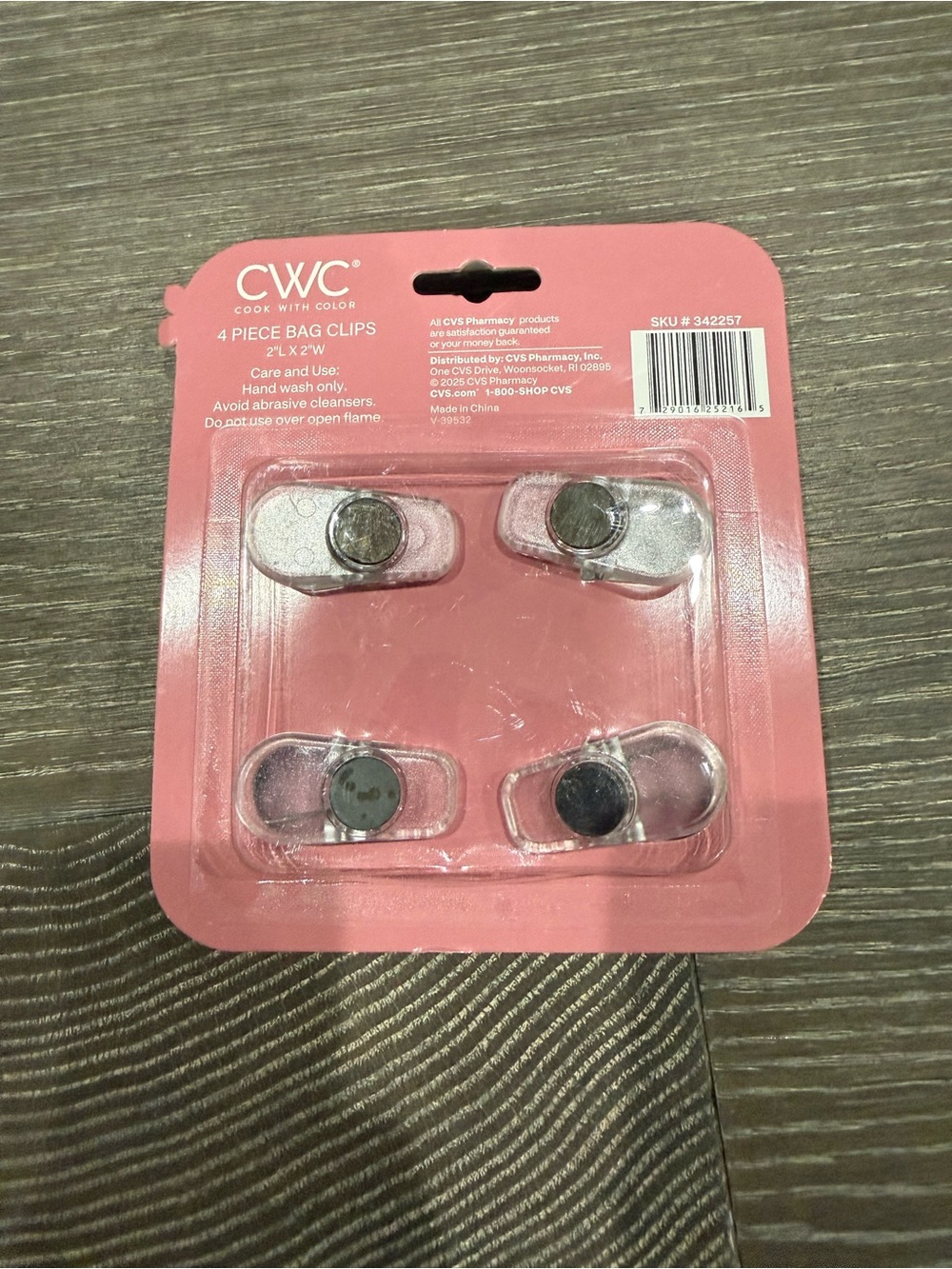 CWC Cook With Color 4 Piece pink daisy Bag Clips - Picture 2 of 2